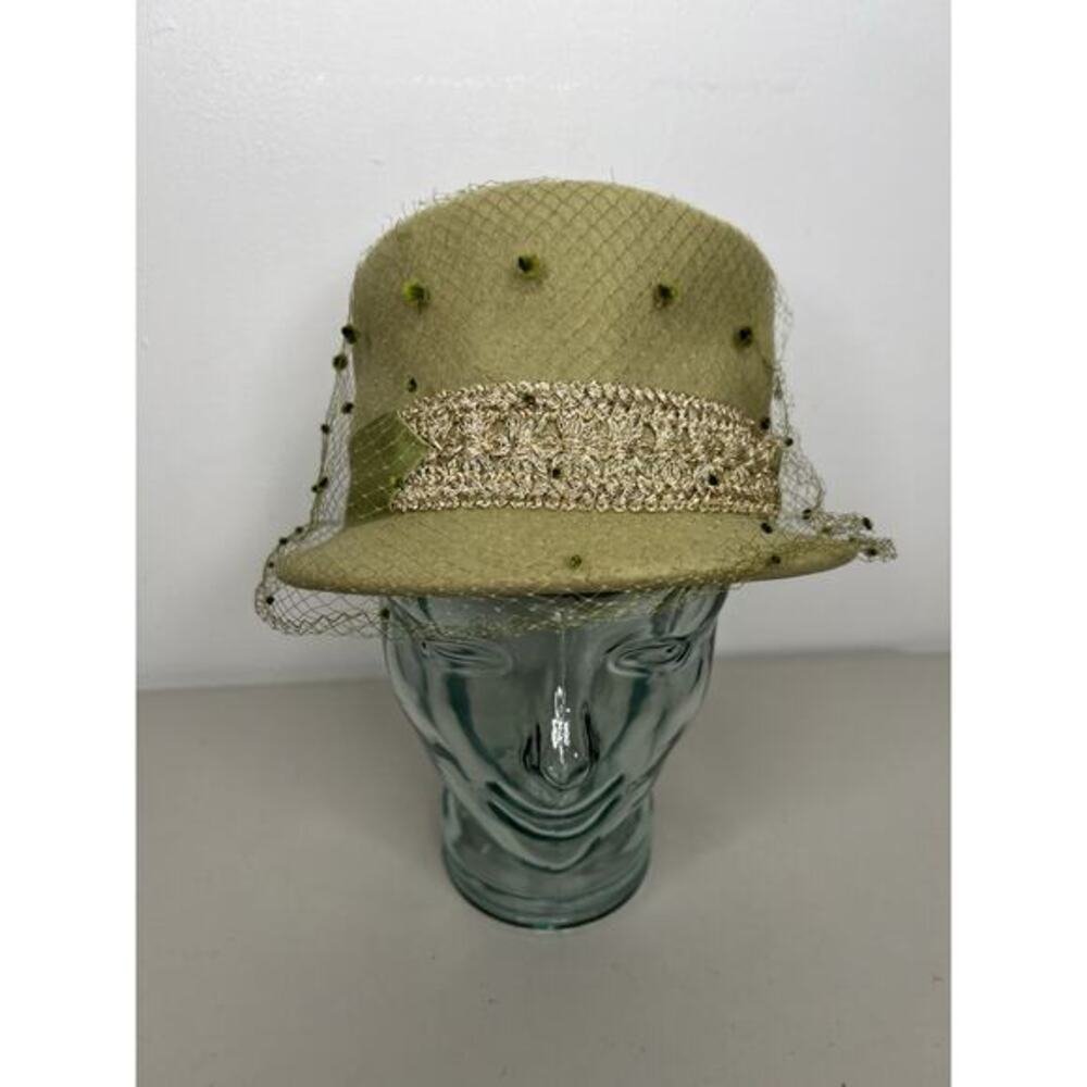 Vintage 1950's Neumann Endler Wool Women's Ladies Green Hat